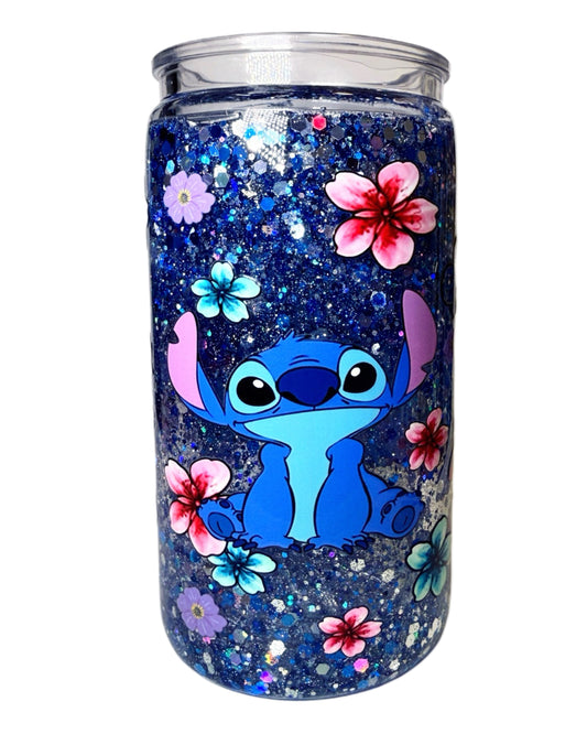💙 Blue Stitch – Snowglobe Tumbler