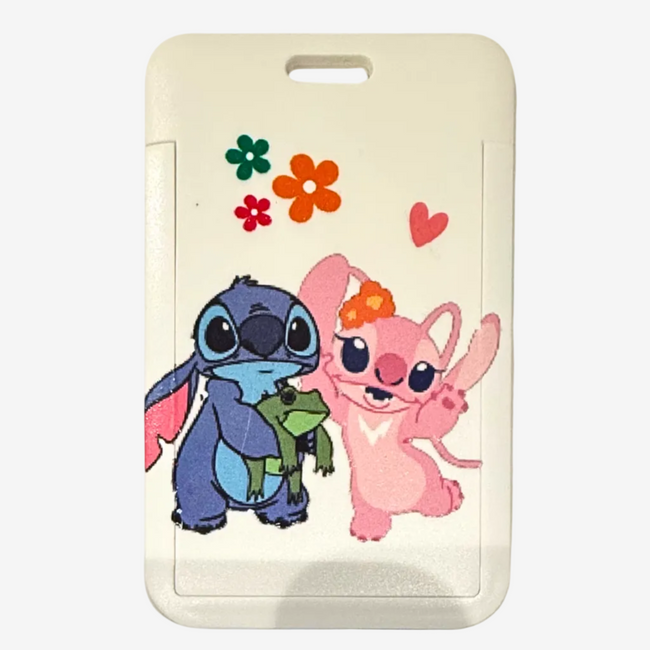 Stitch & Angel – blå ID-kortholder med motiv