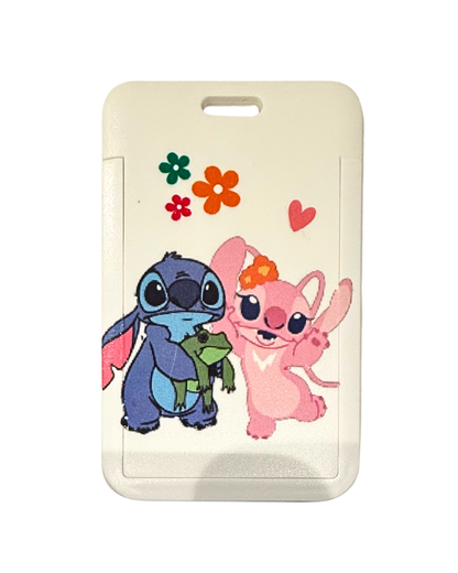 Stitch & Angel – blå ID-kortholder med motiv
