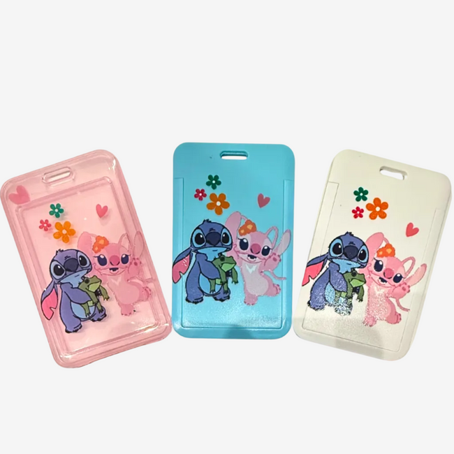 Stitch & Angel – blå ID-kortholder med motiv