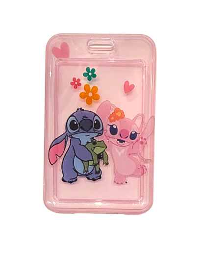 Stitch & Angel – blå ID-kortholder med motiv