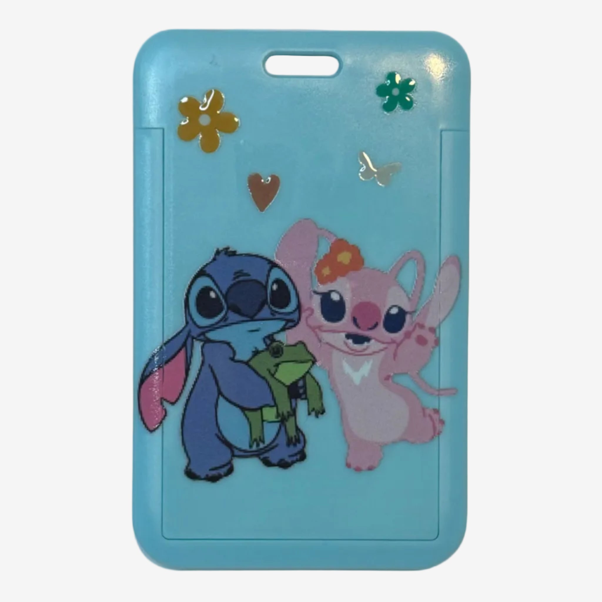Stitch & Angel – blå ID-kortholder med motiv