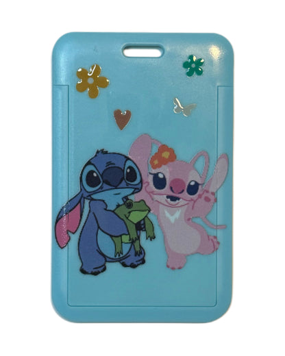 Stitch & Angel – blå ID-kortholder med motiv