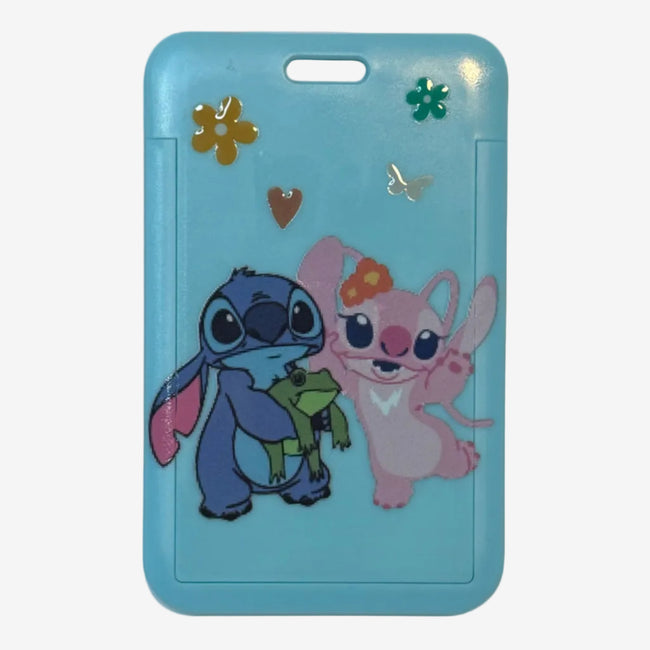 Stitch & Angel – blå ID-kortholder med motiv