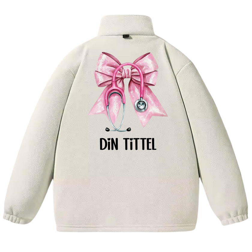 Pink Bow - Fleecejakke med personlig trykk