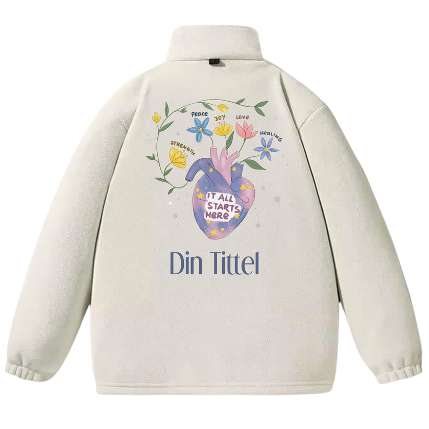 It starts in the heart - Fleecejakke med personlig trykk