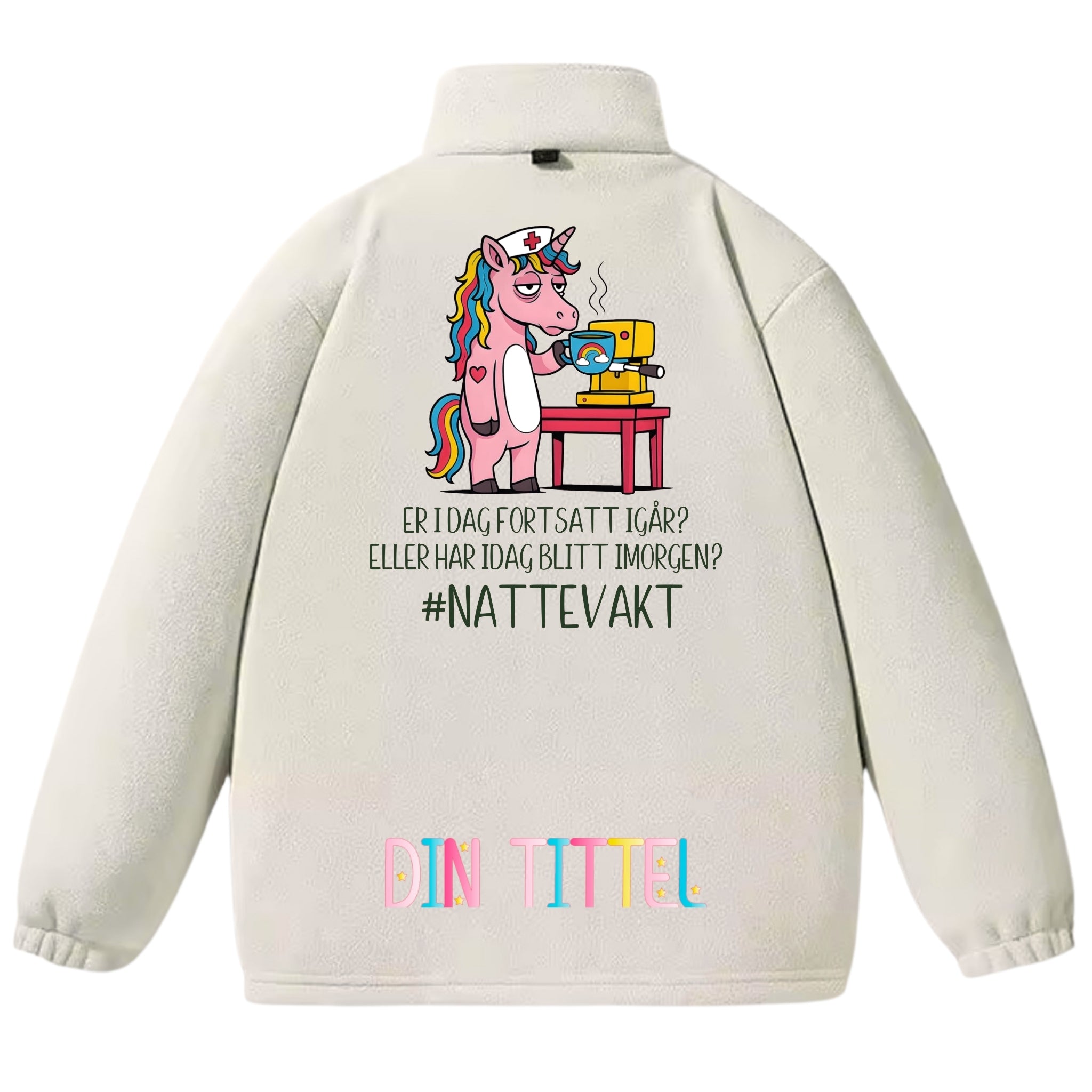 Unicorn  - Fleecejakke med personlig trykk