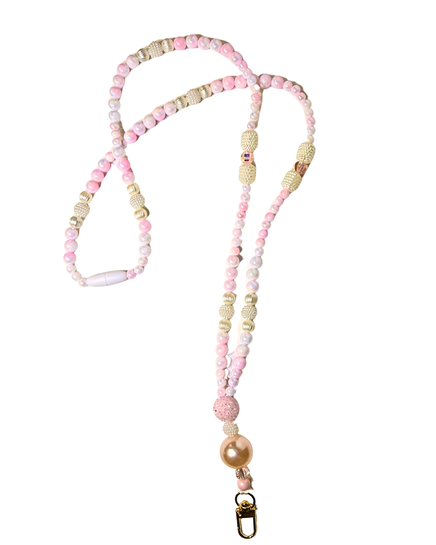 🌸 Kortsnor Pearl – Rosa & gull