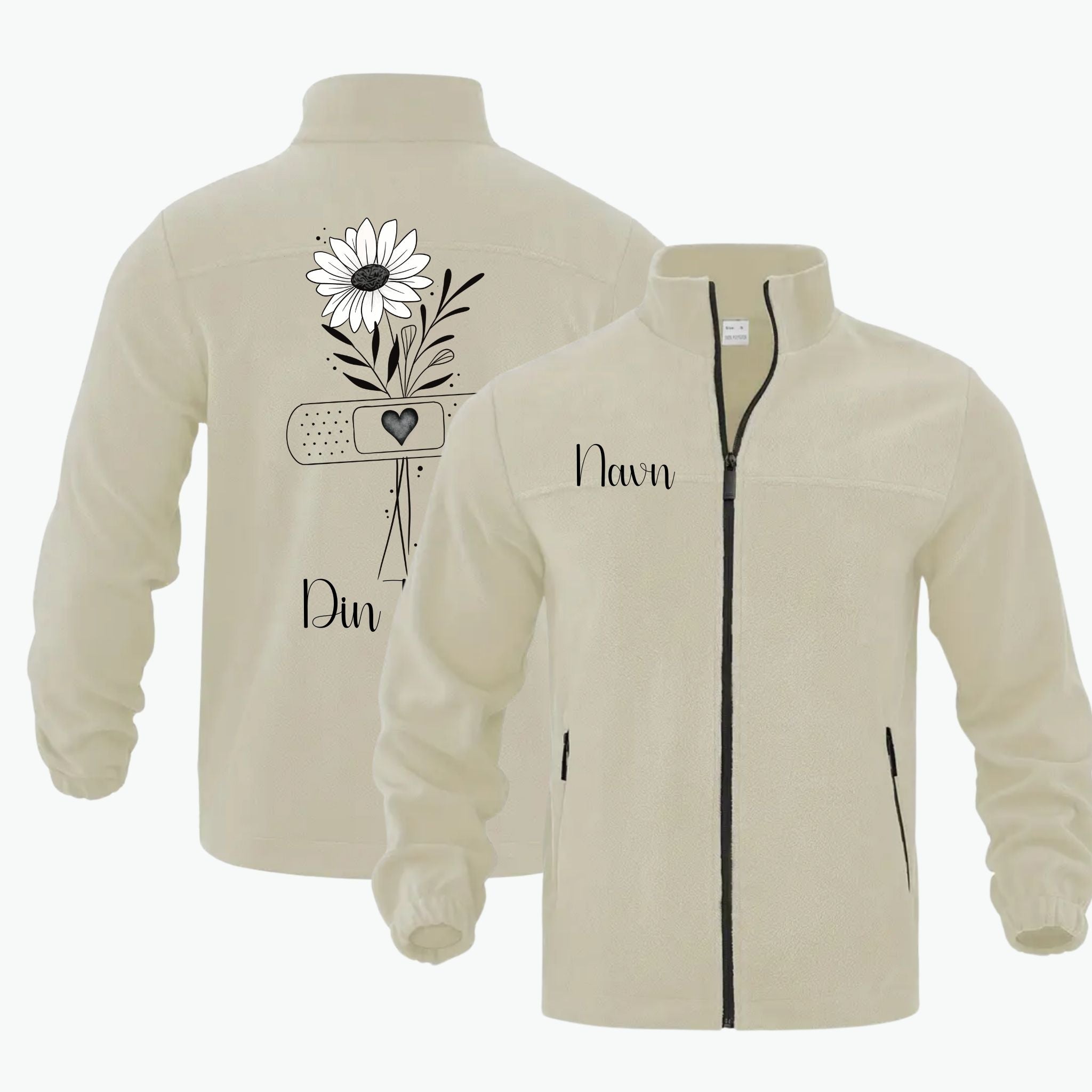Simple Flower - Fleecejakke med personlig trykk