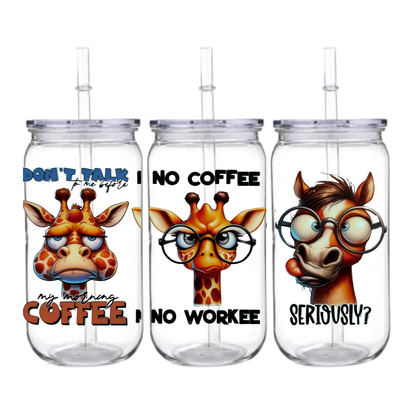 No Coffe, No workee - snowglobe tumbler