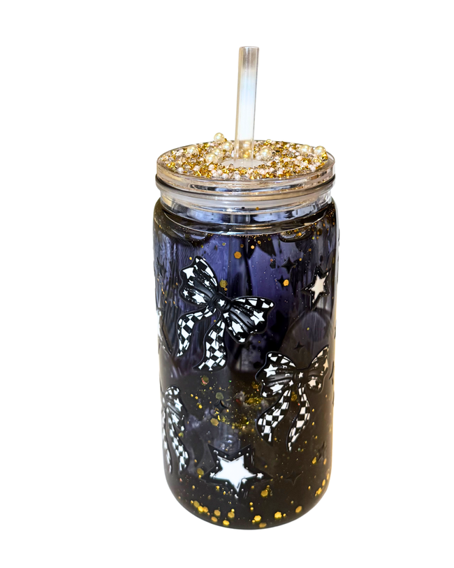Black Bow - Snowglobe tumbler