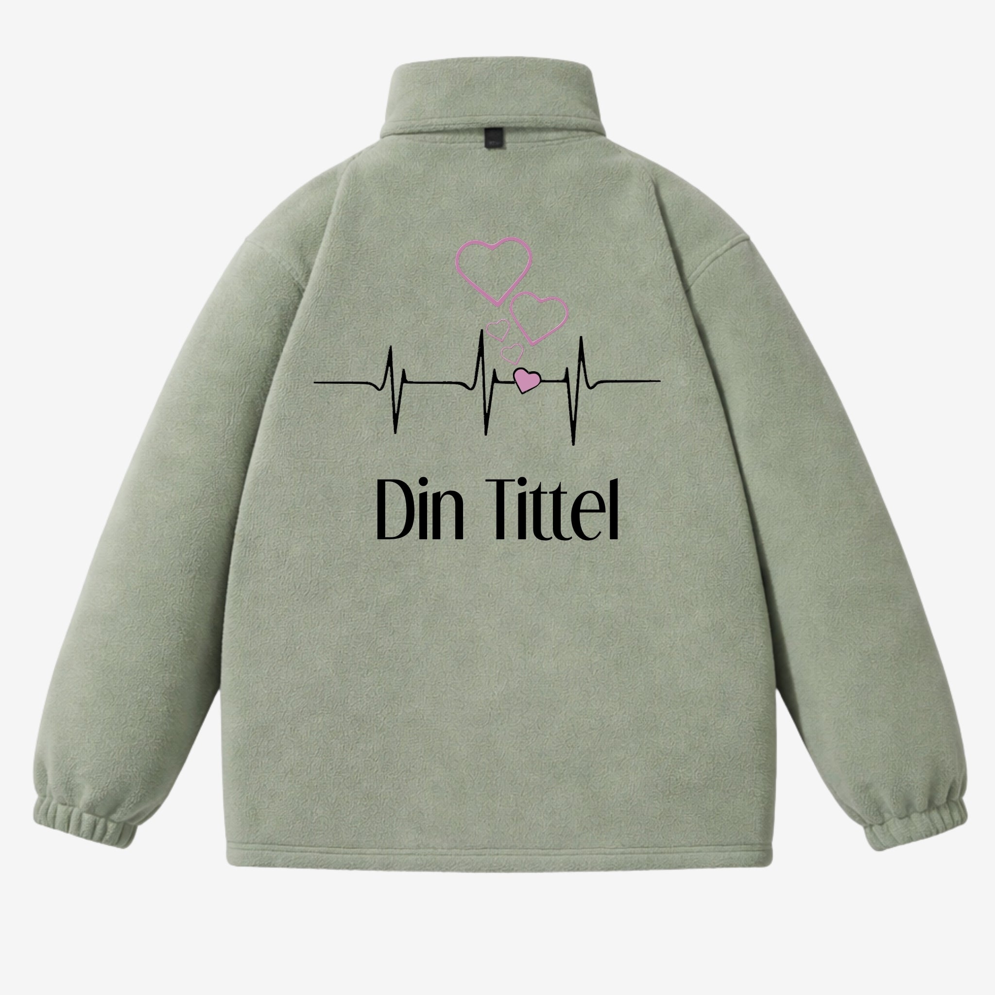 Hjerteslag - Fleecejakke med personlig trykk