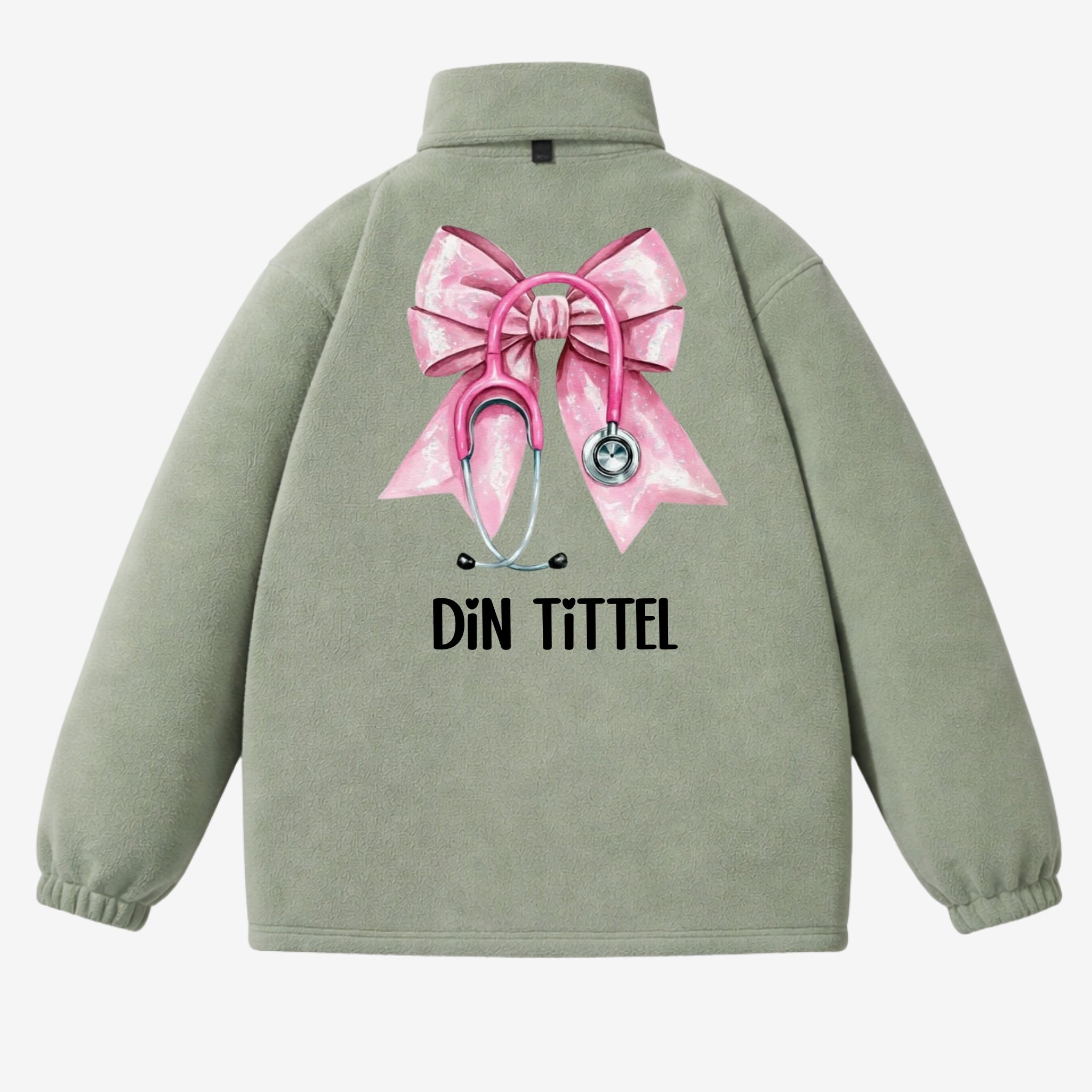 Pink Bow - Fleecejakke med personlig trykk