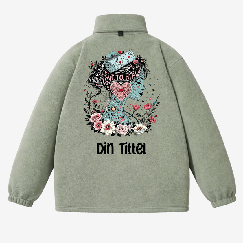 Love to heal - Fleecejakke med personlig trykk