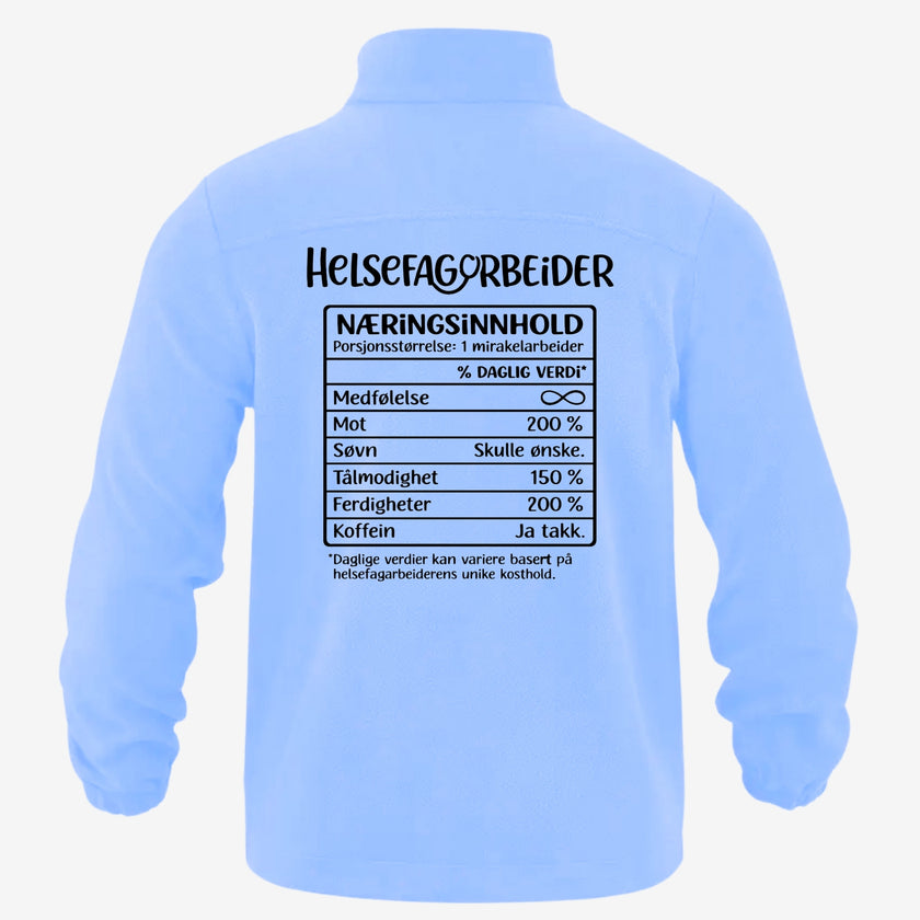 Nutrition helsefagarbeider- Fleecejakke med personlig trykk