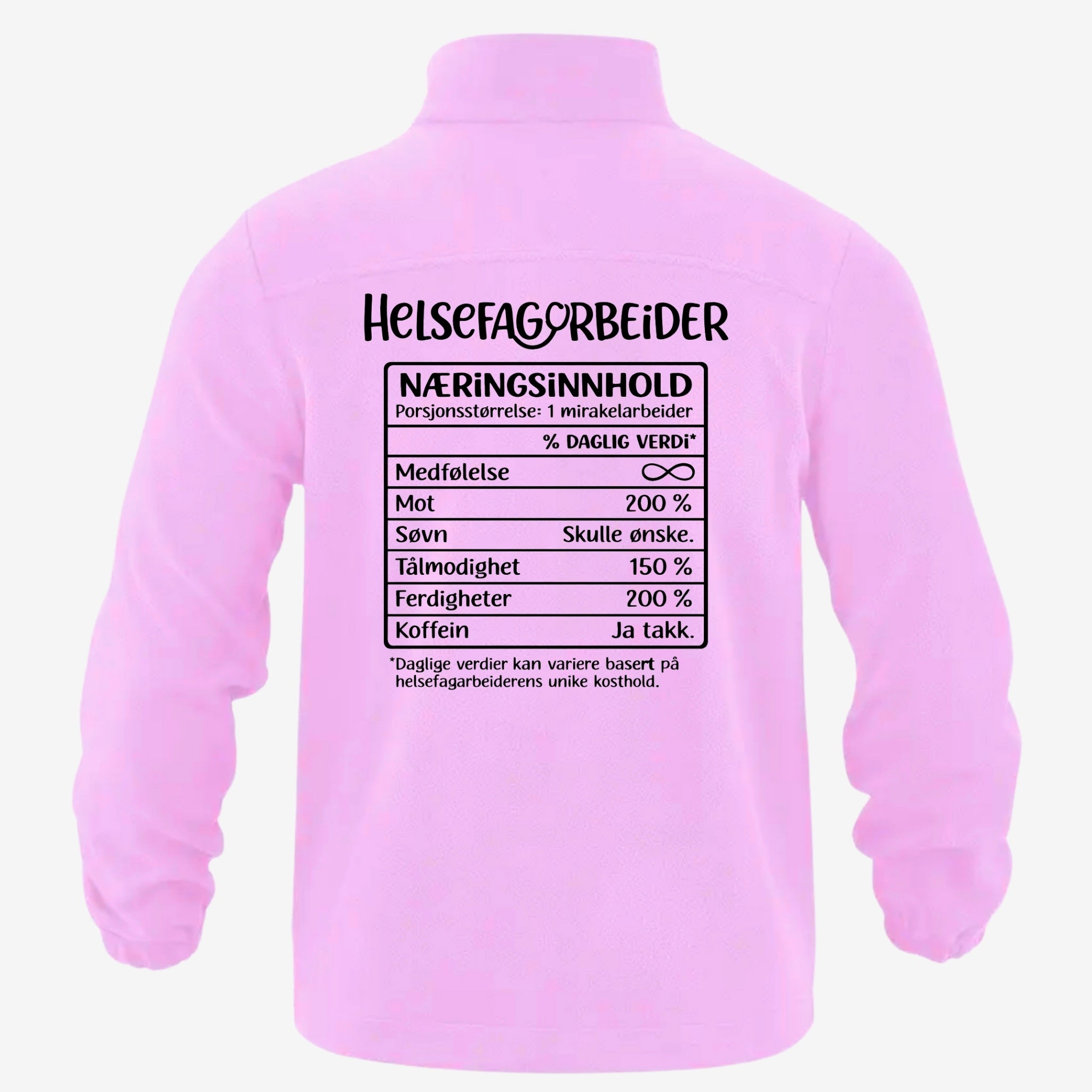 Nutrition helsefagarbeider- Fleecejakke med personlig trykk