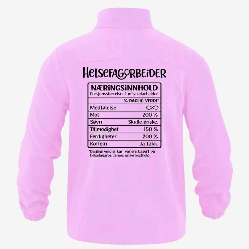 Nutrition helsefagarbeider- Fleecejakke med personlig trykk