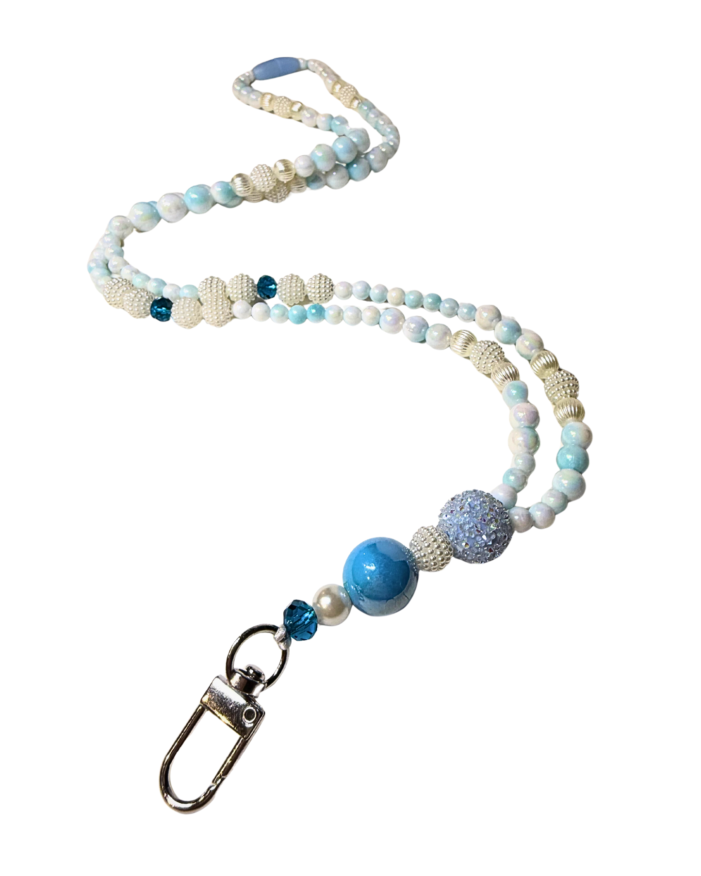 ❄️Kortsnor “Frozen Coffee” – Lysblå & hvit