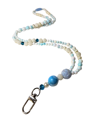 ❄️Kortsnor “Frozen Coffee” – Lysblå & hvit