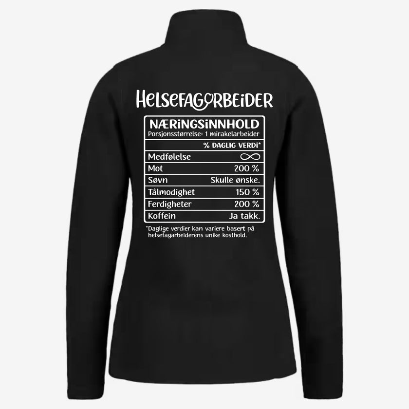 Nutrition helsefagarbeider- Fleecejakke med personlig trykk