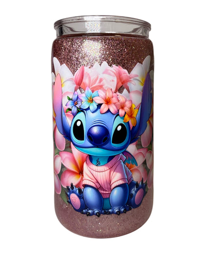 🩵 Soft Stitch – Snowglobe Tumbler