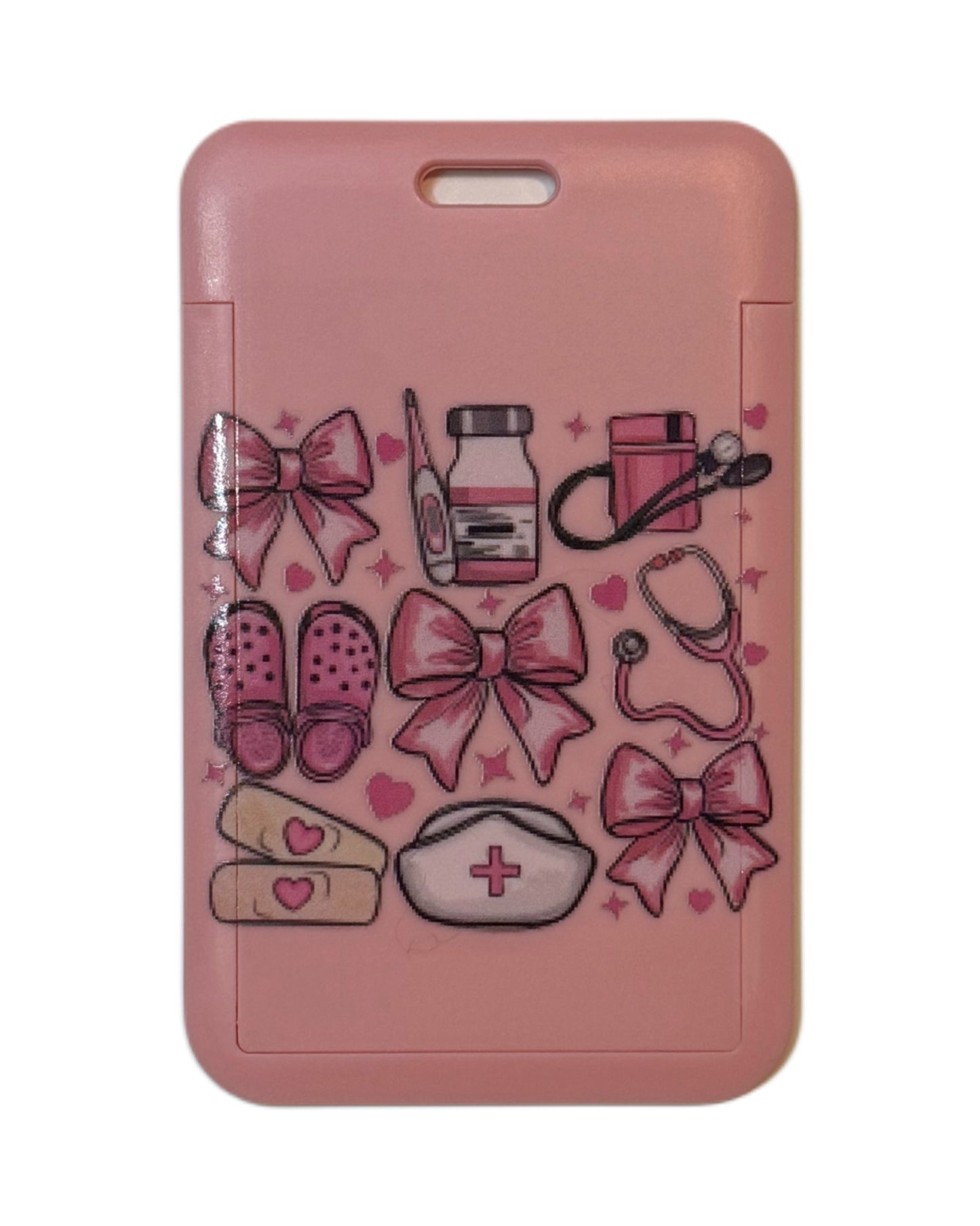Pink Nurse Vibes – søt ID-kortholder i hardplast