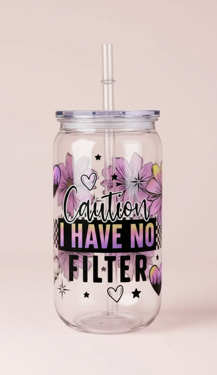 Acrylic tumbler with colorful design