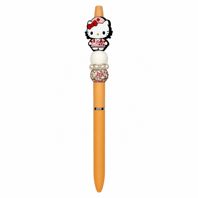 Hello Nurse Kitty - Håndperlet penn